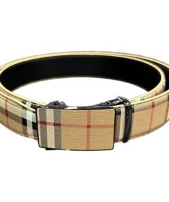 Khaki Plaid Luxury Design Men's Leather Belt CHB-189