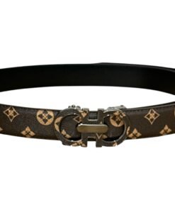 Brown Beige Luxury Design Men's Leather Belt