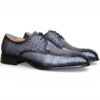 Grey Men's Lace-Up Leather Shoes Allen II Embossed Split Toe Derby