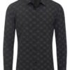 Black Men's Shirt Luxury Brand Long Sleeve Button Down Regular-Fit Baldelli Style No: CHLS-2062