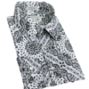 Black and White Paisley Print Long Sleeve Men's Dress casual Shirts