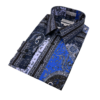 Blue Paisley Men's Dress casual Shirts Long Sleeves By Avanti Uomo