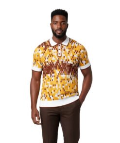 Prestige CMK-6012 GOLD Men’s Jacquard Polo Shirt | Premium Knit Polo
