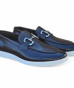 Carrucci Black Men's Slip-On Loafer Casual Sporty Sole Sliver Bit Style-KS660-01