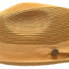 Cognac Bruno Capelo Men's Natural Straw Fedora Hat - Francesco Collection