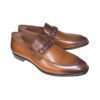 Corrente  Slip-On Congac Loafer Red Green Striped Buckle P0016-Borris