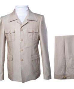 Cream Sigle Breast 4 Flap Pockets Regular-Fit Suit RM-1766 by Rossi Man
