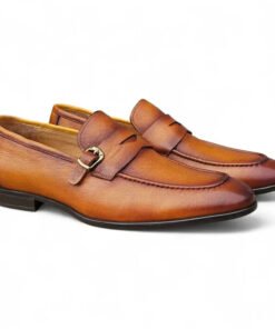 Carrucci  Cognac Grant Buckle Loafer KS223-06