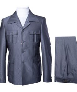 Grey Sigle Breast 4 Flap Pockets Regular-Fit Suit RM-1767 by Rossi Man