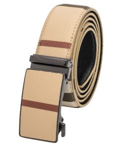 Khaki Plaid Luxury Design Men's Leather Belt CHB-185