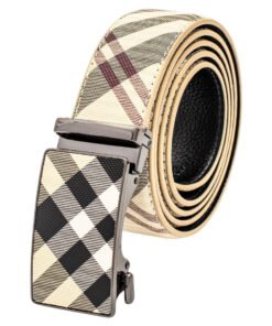 Khaki Plaid Luxury Design Men's Leather Belt CHB-188