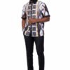 Black Men's Linen Outfit Set Pants and Shirt LUX-660 Prestige