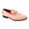 Men's Blush Rose Dress Satin Material Slip-On Shoes Sliver Buckle Style No-7018