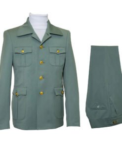 Mint Green Regular-Fit Sigle Breast 4 Safari Pockets Suit DUKE RM-1936
