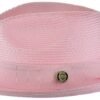 Pink Bruno Capelo Men's Natural Straw Fedora Hat - Francesco Collection