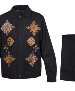 Prestige Black Suede Men's Luxury Design Set CSL-558