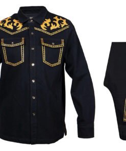 Prestige Black Jeans Denim Set Shirt/Pants CSL570