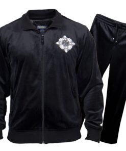 Prestige Black Sleeve Velvet Jogger Set JGS-556