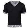 Prestige Black V-Neck T-Shirts Greek Key Style # CMK-6032