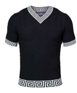 Prestige Black V-Neck T-Shirts Greek Key Style # CMK-6032