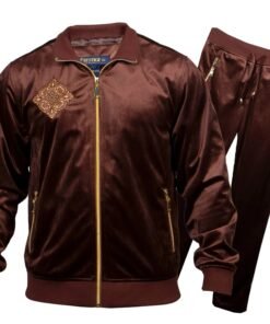Prestige Brown Sleeve Velvet Jogger Set JGS-556