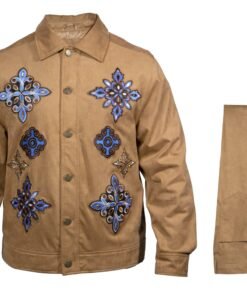 Prestige Khaki/Blue Suede Men's Luxury Design Set CSL-558