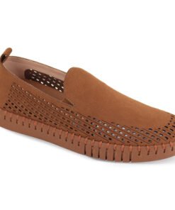 Tan Cognac Men's Suede casual Summer Shoes Beach Breathable Loafer Style No: 7032