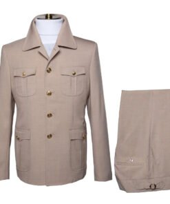 Tan Sigle Breast 4 Flap Pockets Regular-Fit Suit RM-1761 by Rossi Man