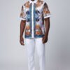 White Men's Linen Outfit Set Pants and Shirt LUX-660 Prestige