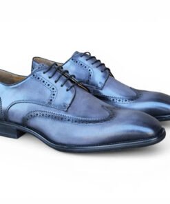 Gray Men's Lace Up Shoe Wingtip Derby KS509-43